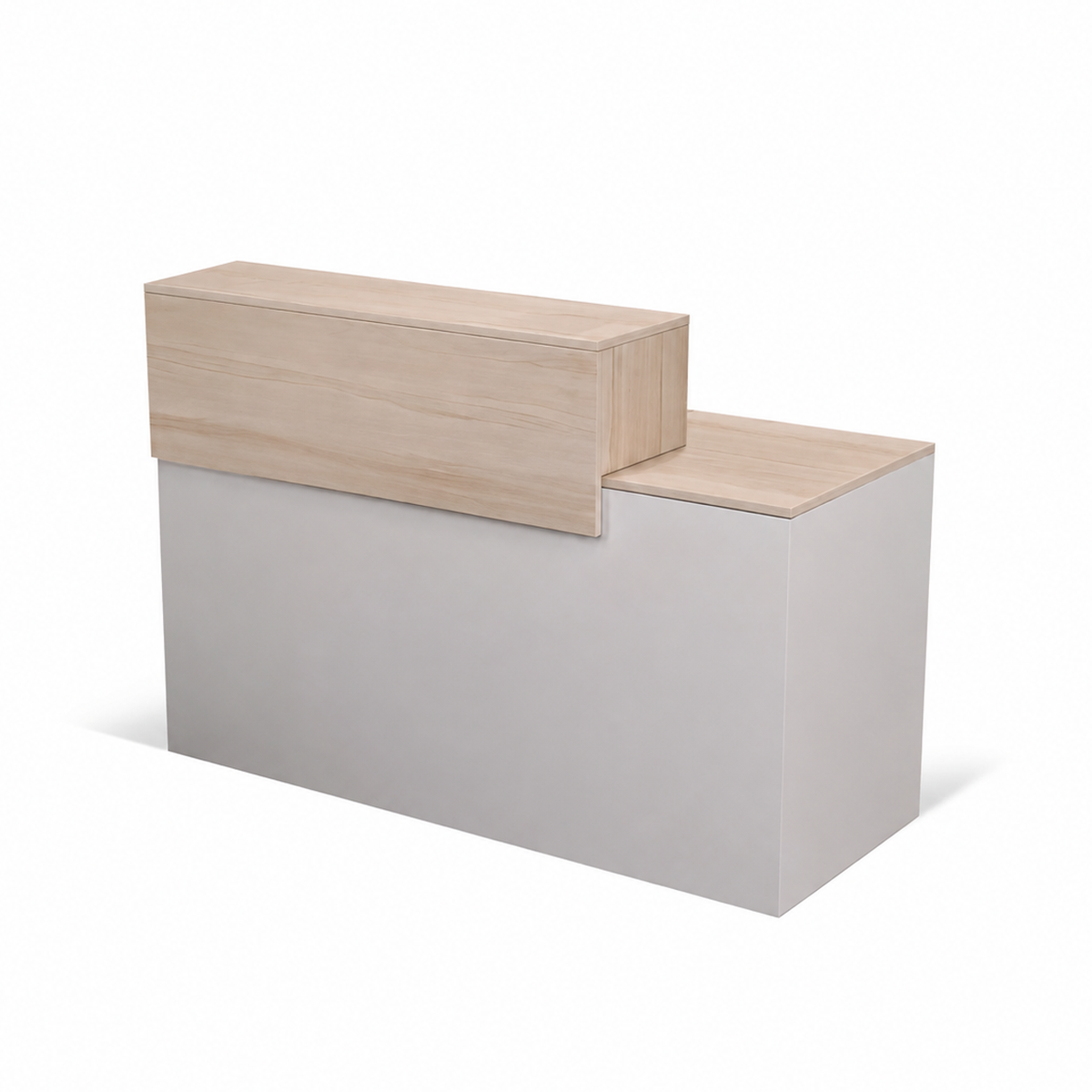 Straight Reception Desk with Dual-Level Worktop