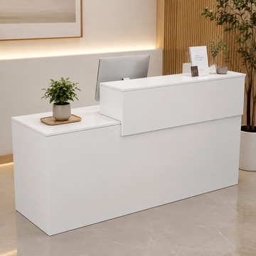 Straight Reception Desk with Dual-Level Worktop