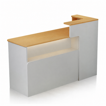 Dual-Level Checkout Counter with Display Shelf