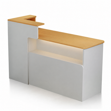 Dual-Level Checkout Counter with Display Shelf