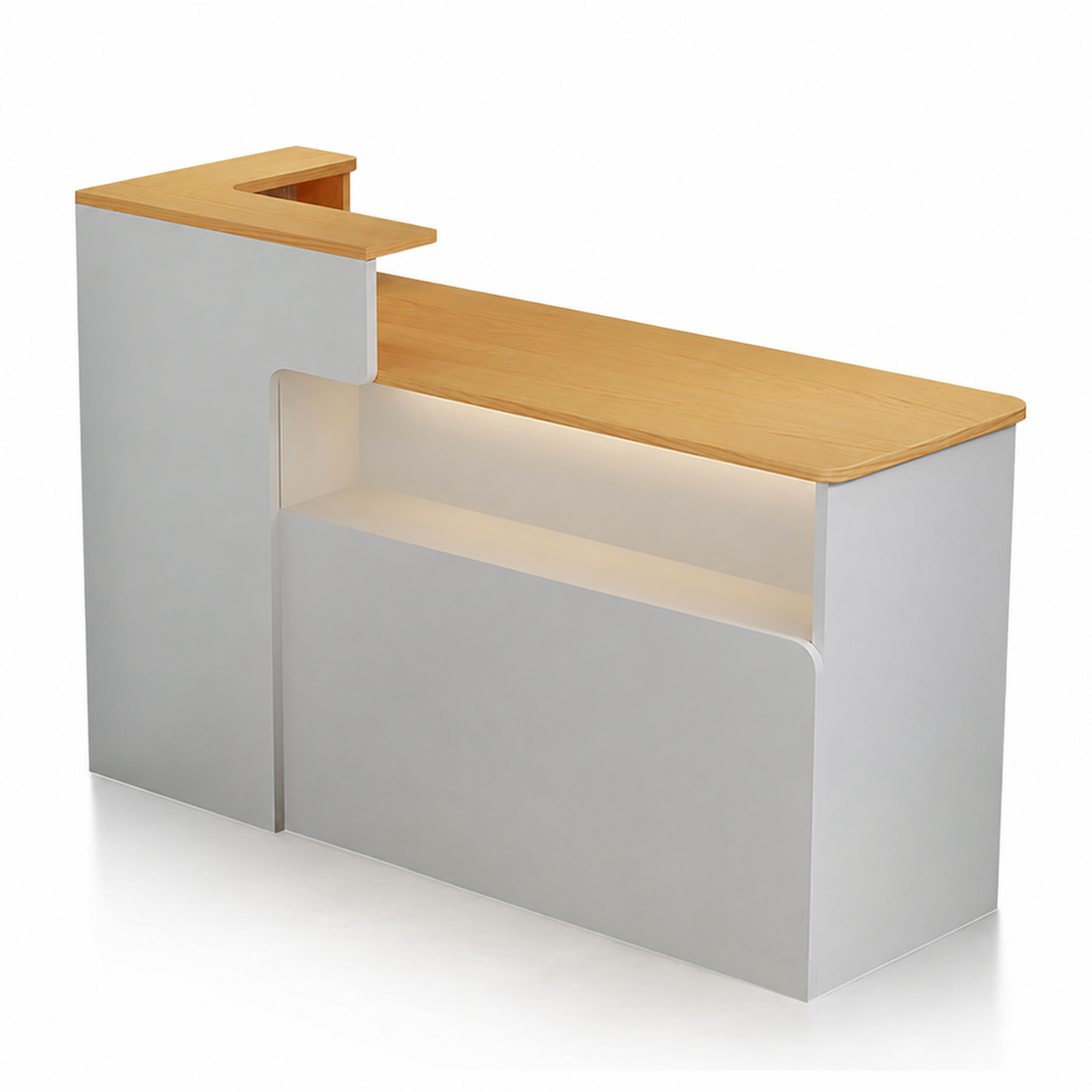 Dual-Level Checkout Counter with Display Shelf