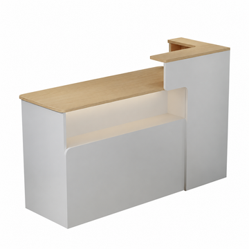Dual-Level Checkout Counter with Display Shelf