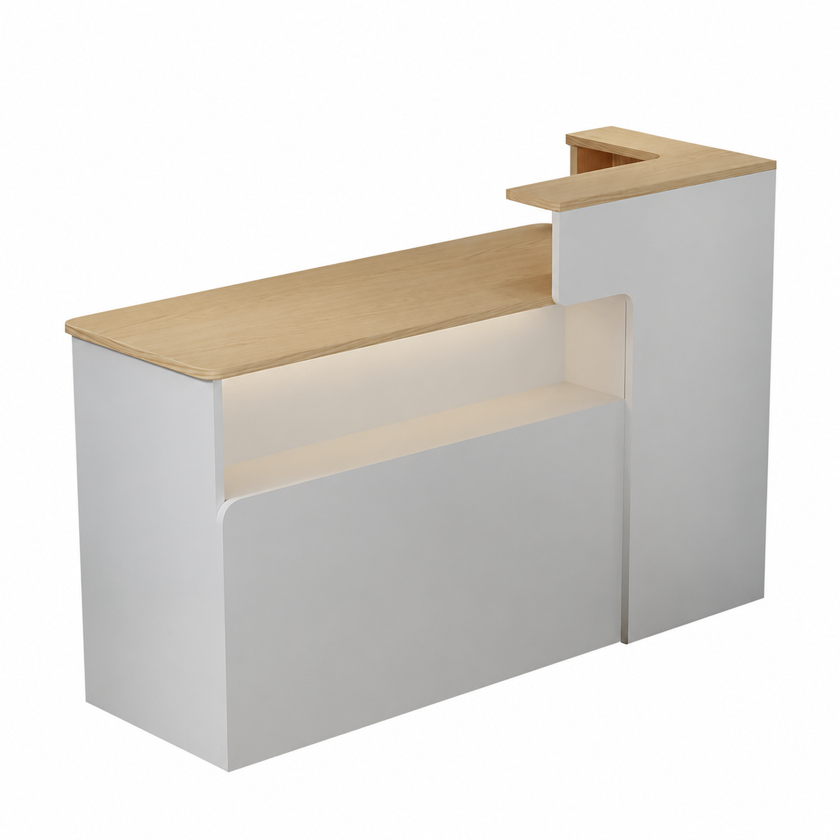 Dual-Level Checkout Counter with Display Shelf