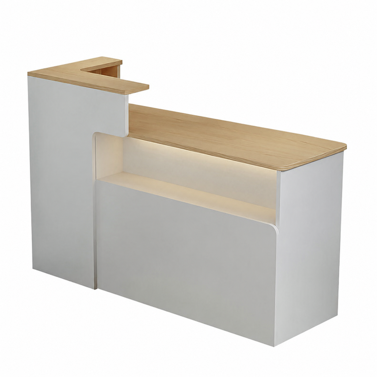 Dual-Level Checkout Counter with Display Shelf