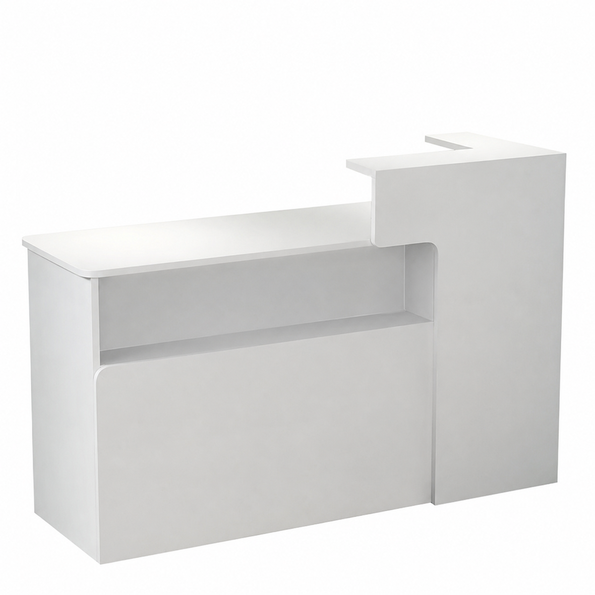 Dual-Level Checkout Counter with Display Shelf