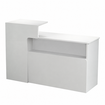 Dual-Level Checkout Counter with Display Shelf
