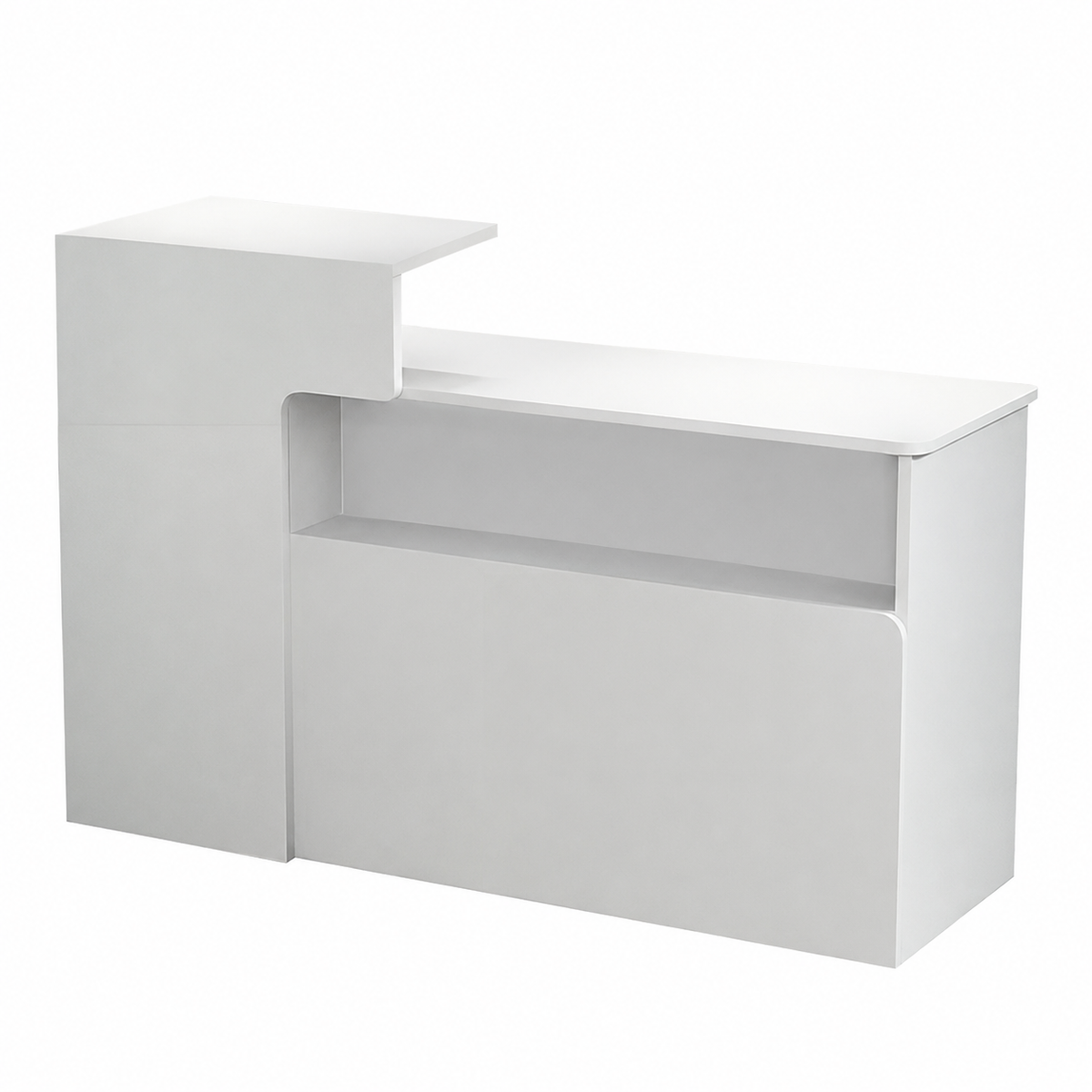 Dual-Level Checkout Counter with Display Shelf