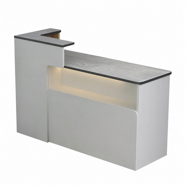 Dual-Level Checkout Counter with Display Shelf