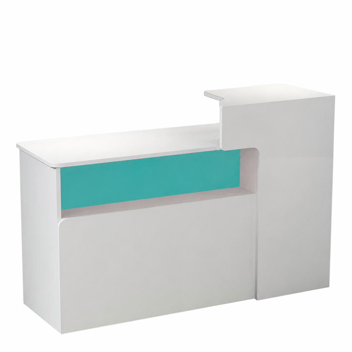 Dual-Level Checkout Counter with Display Shelf