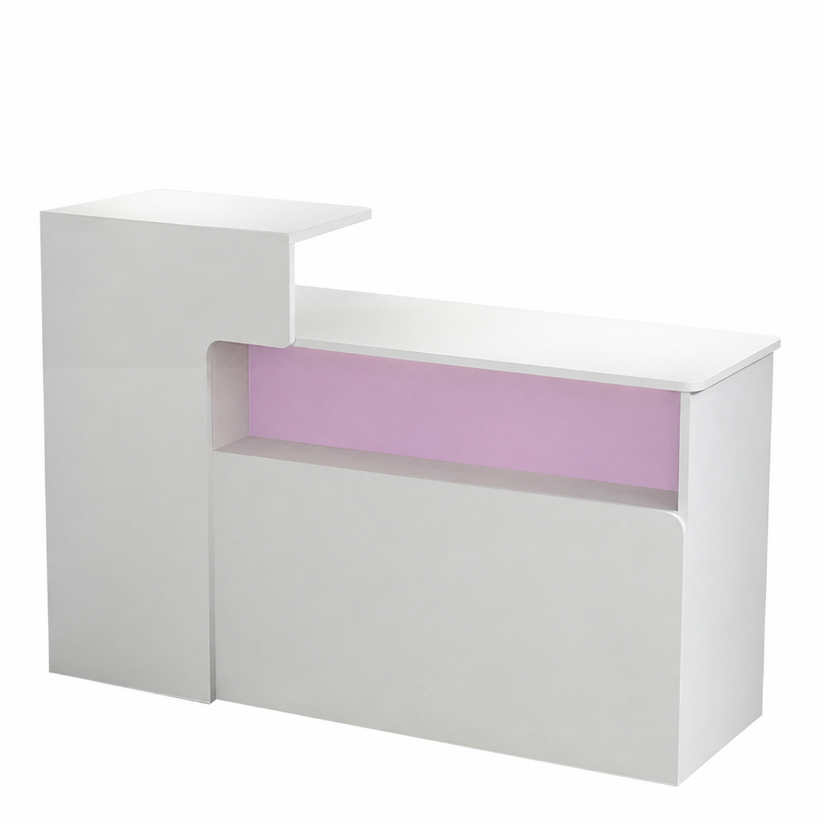 Dual-Level Checkout Counter with Display Shelf