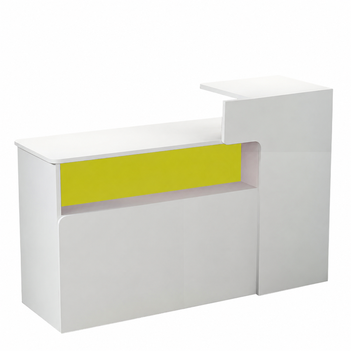 Dual-Level Checkout Counter with Display Shelf