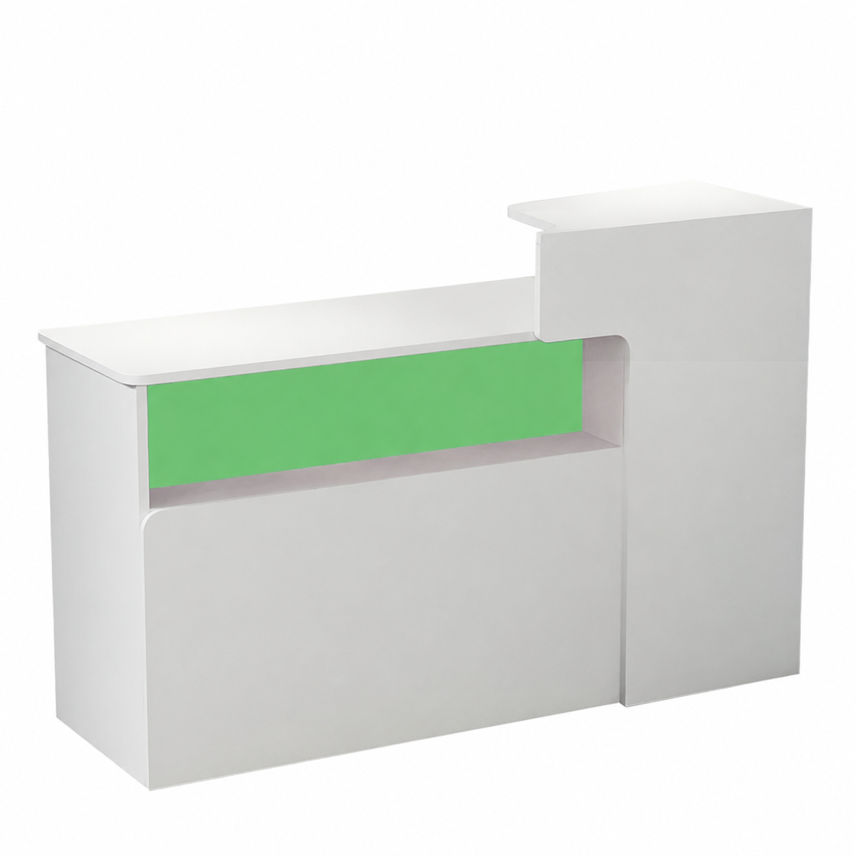 Dual-Level Checkout Counter with Display Shelf