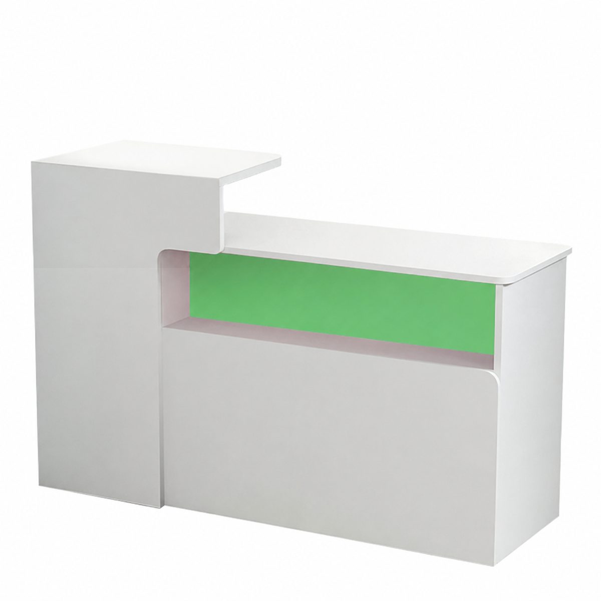 Dual-Level Checkout Counter with Display Shelf