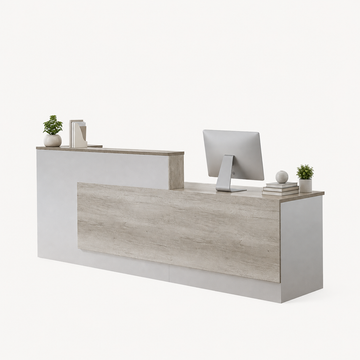 L-Shaped Reception Desk with Side Storage