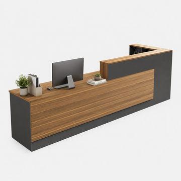 L-Shaped Reception Desk with Side Storage