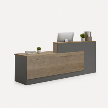 L-Shaped Reception Desk with Side Storage