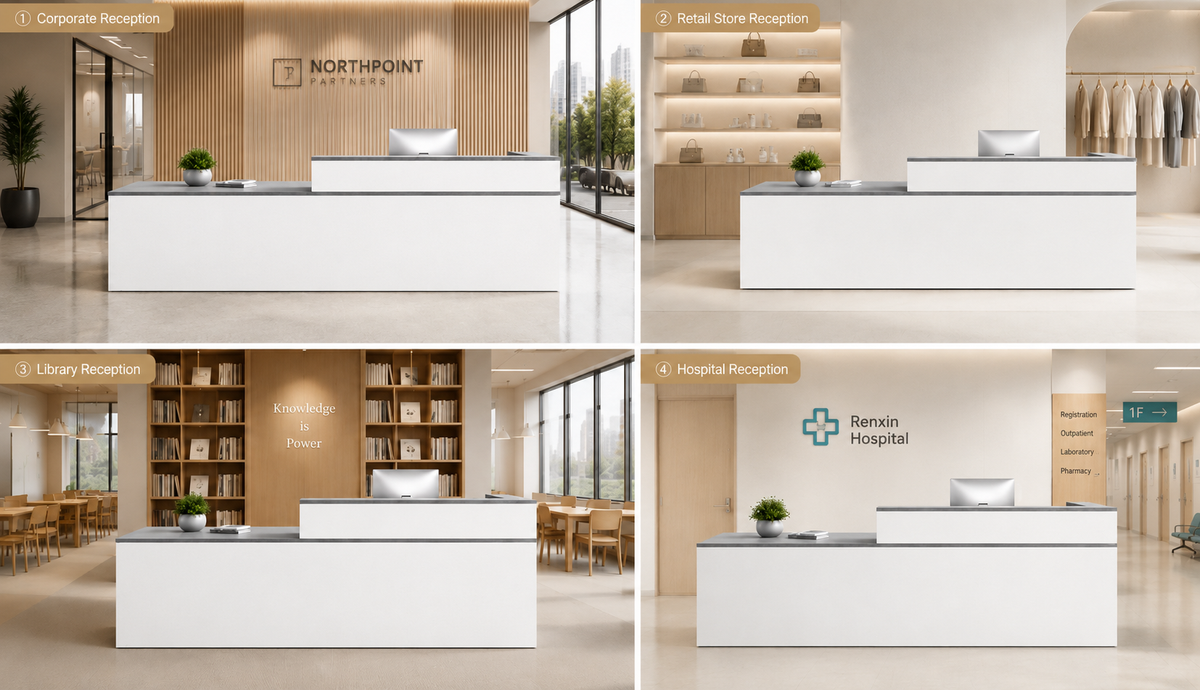 reception-desk-keyboard-tray-lockable-drawer