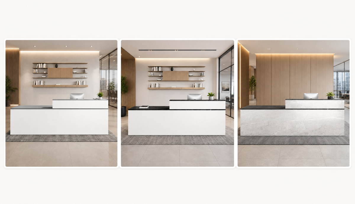 reception-desk-keyboard-tray-lockable-drawer