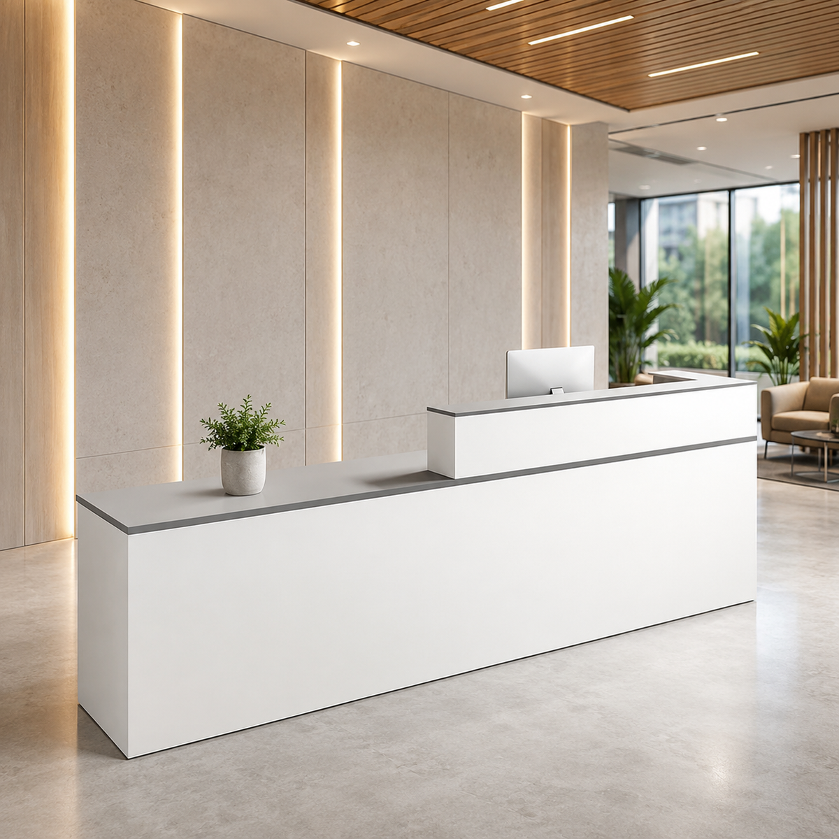 reception-desk-keyboard-tray-lockable-drawer