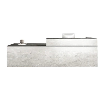 Reception Desk with Keyboard Tray and Lockable Drawer
