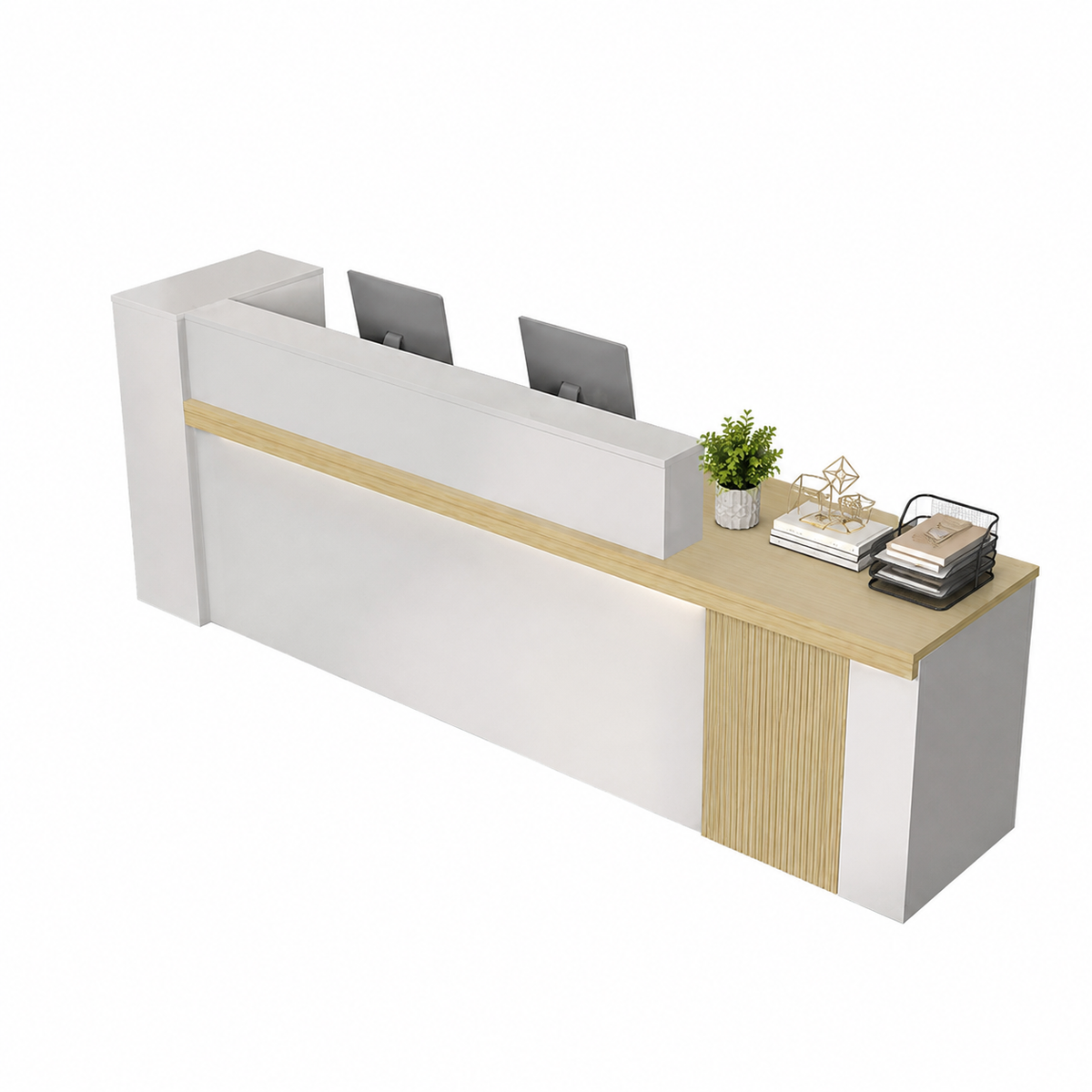 Straight Reception Desk with LED Lighting