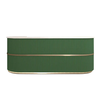 Curved Reception Counter with LED Lighting and Fluted Front