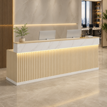 Slatted Reception Counter with LED Lighting
