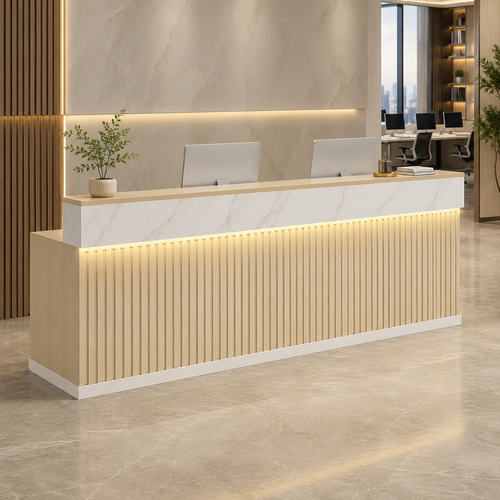 Slatted Reception Counter with LED Lighting