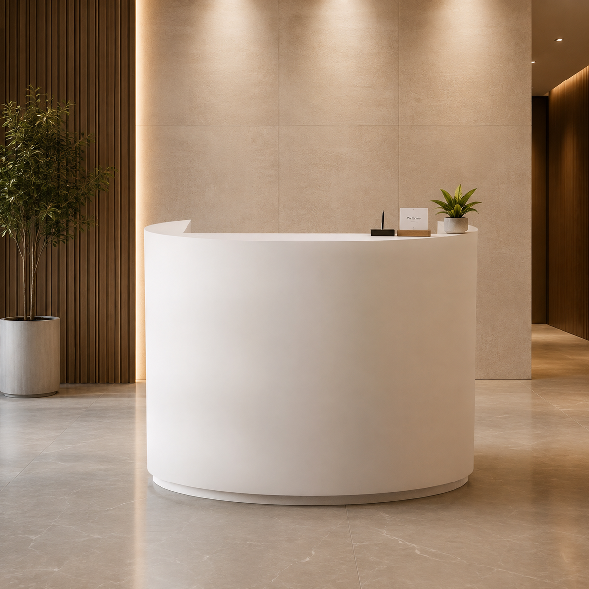 Fully Assembled Curved Reception Counter