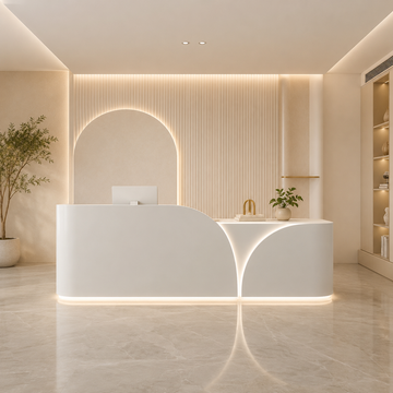 Reception Counter with Curved LED Front
