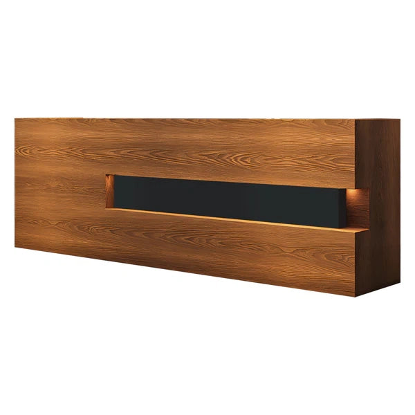 Straight Reception Desk with Wood-Grain Finish and Storage