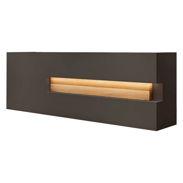 Straight Reception Desk with Wood-Grain Finish and Storage
