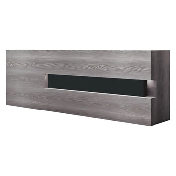 Straight Reception Desk with Wood-Grain Finish and Storage