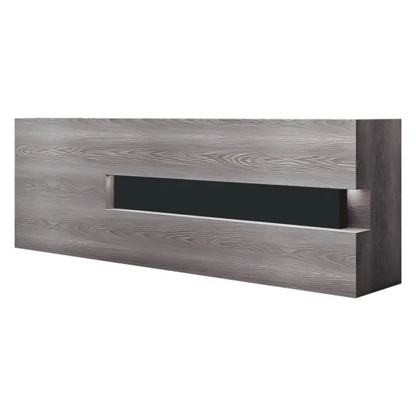 Straight Reception Desk with Wood-Grain Finish and Storage