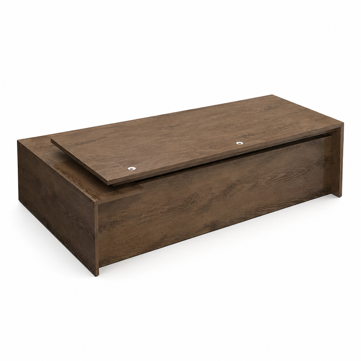 Executive Desk with Side Cabinet and Cable Management