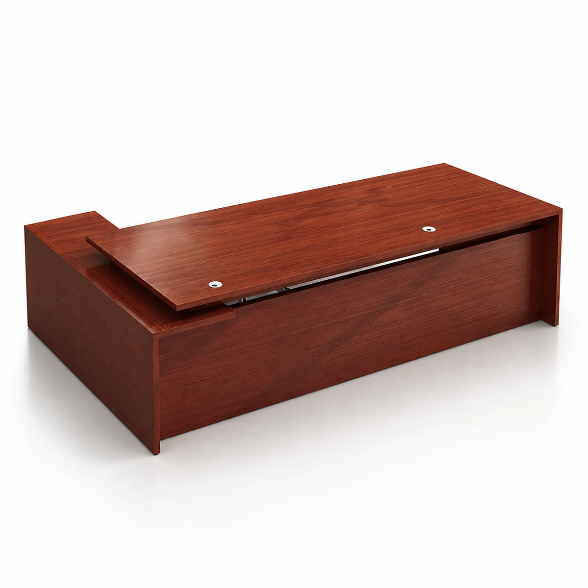 Executive Desk with Side Cabinet and Cable Management