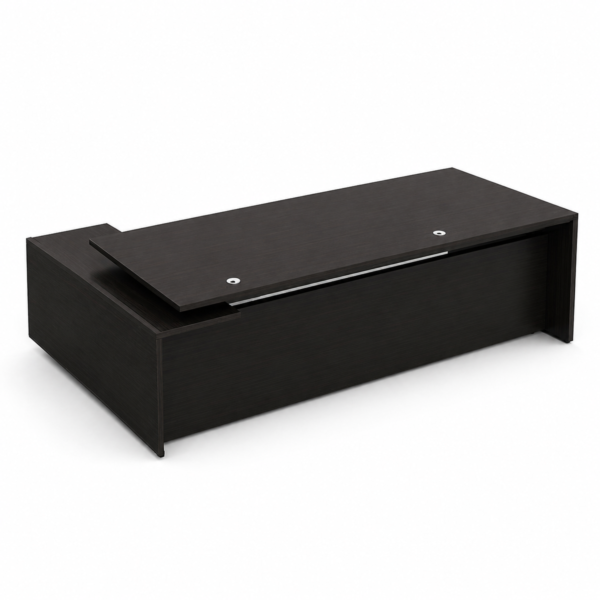 Executive Desk with Side Cabinet and Cable Management