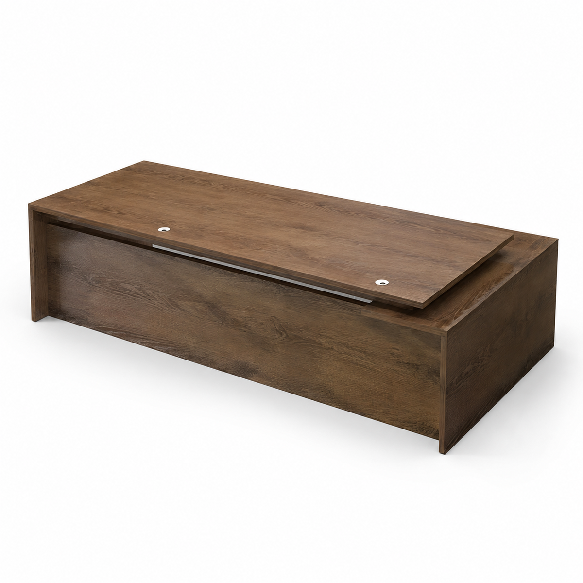 Executive Desk with Side Cabinet and Cable Management