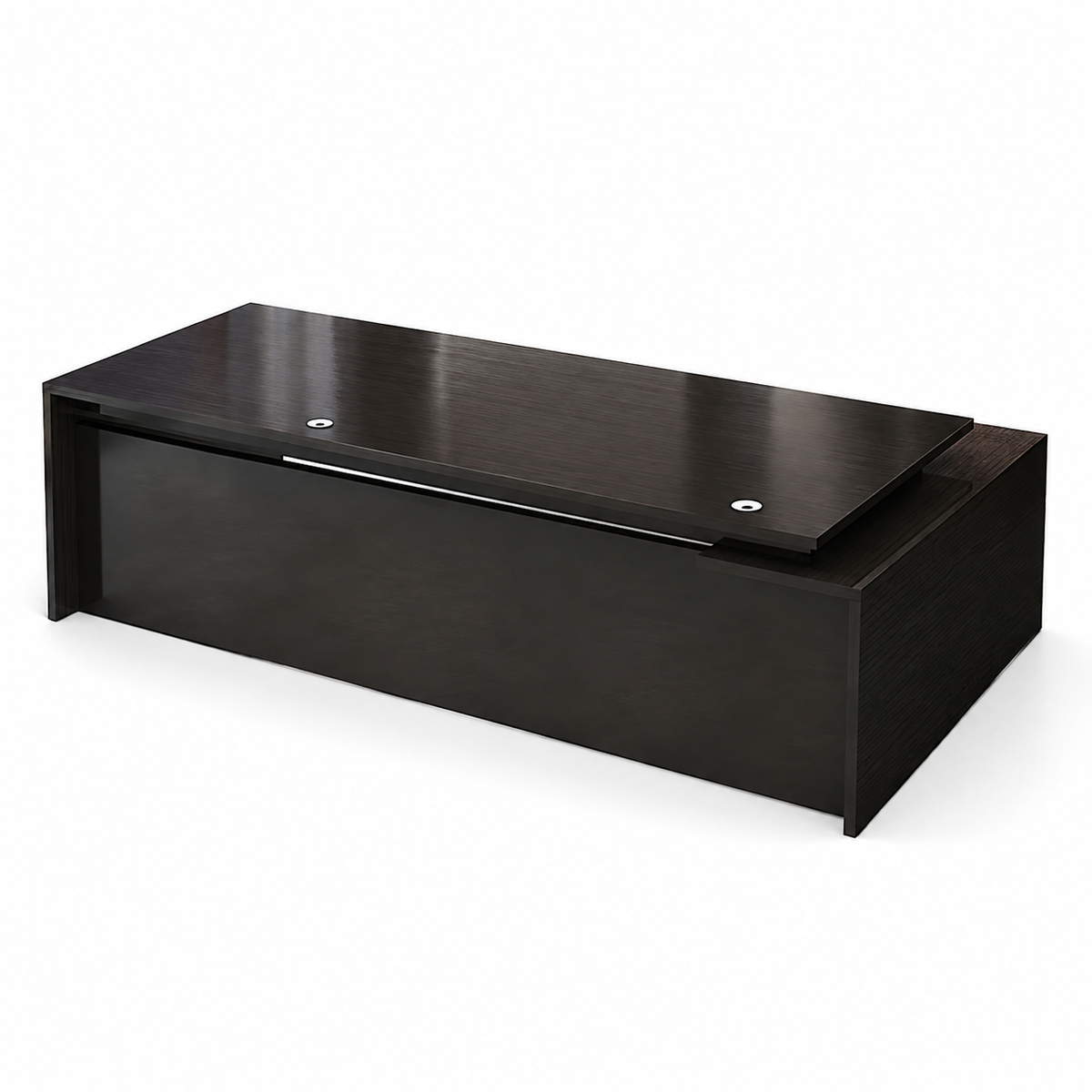 Executive Desk with Side Cabinet and Cable Management