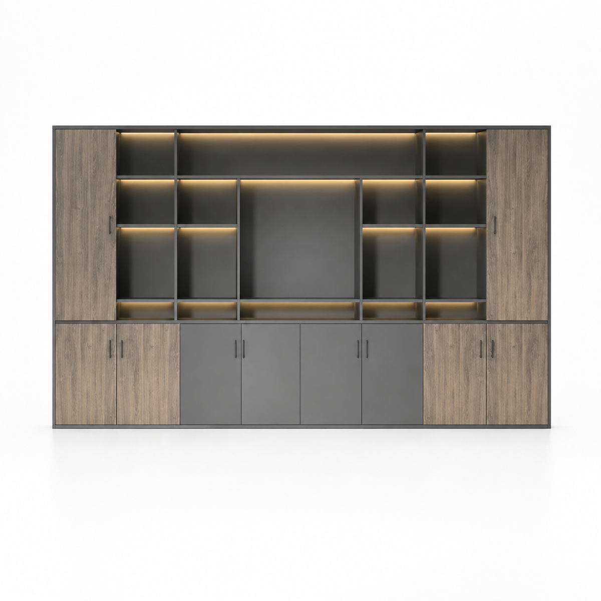 Executive Desk and Office Cabinet Options in Timber-Look Finish
