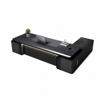 Executive Desk and File Cabinet Options with Lacquered Details