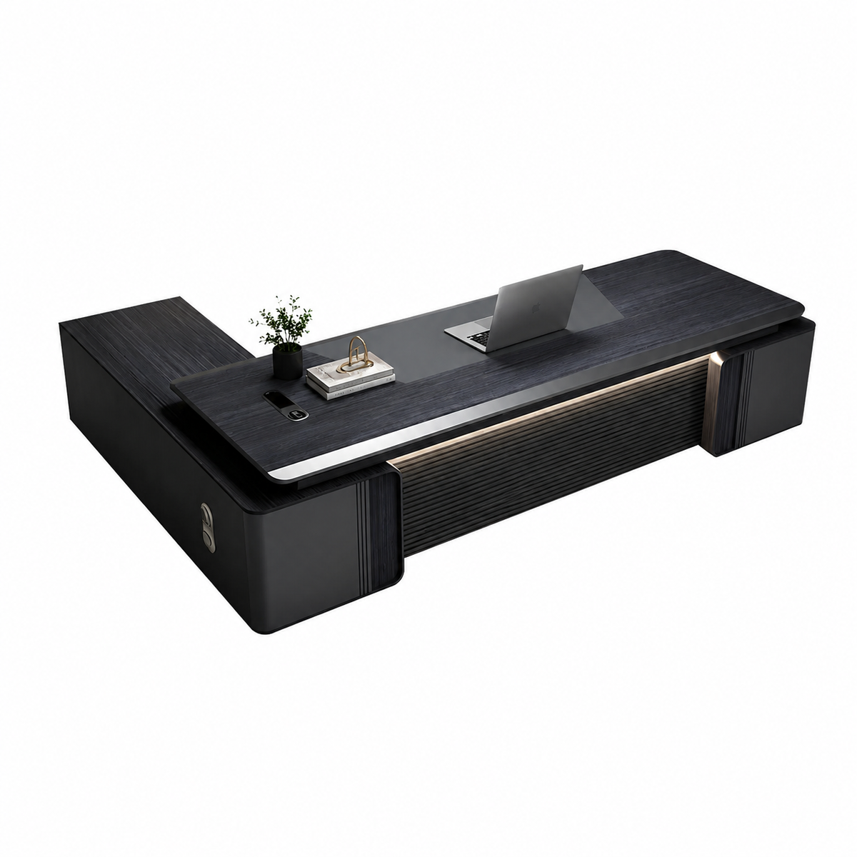 Executive Desk and File Cabinet Options with Lacquered Details