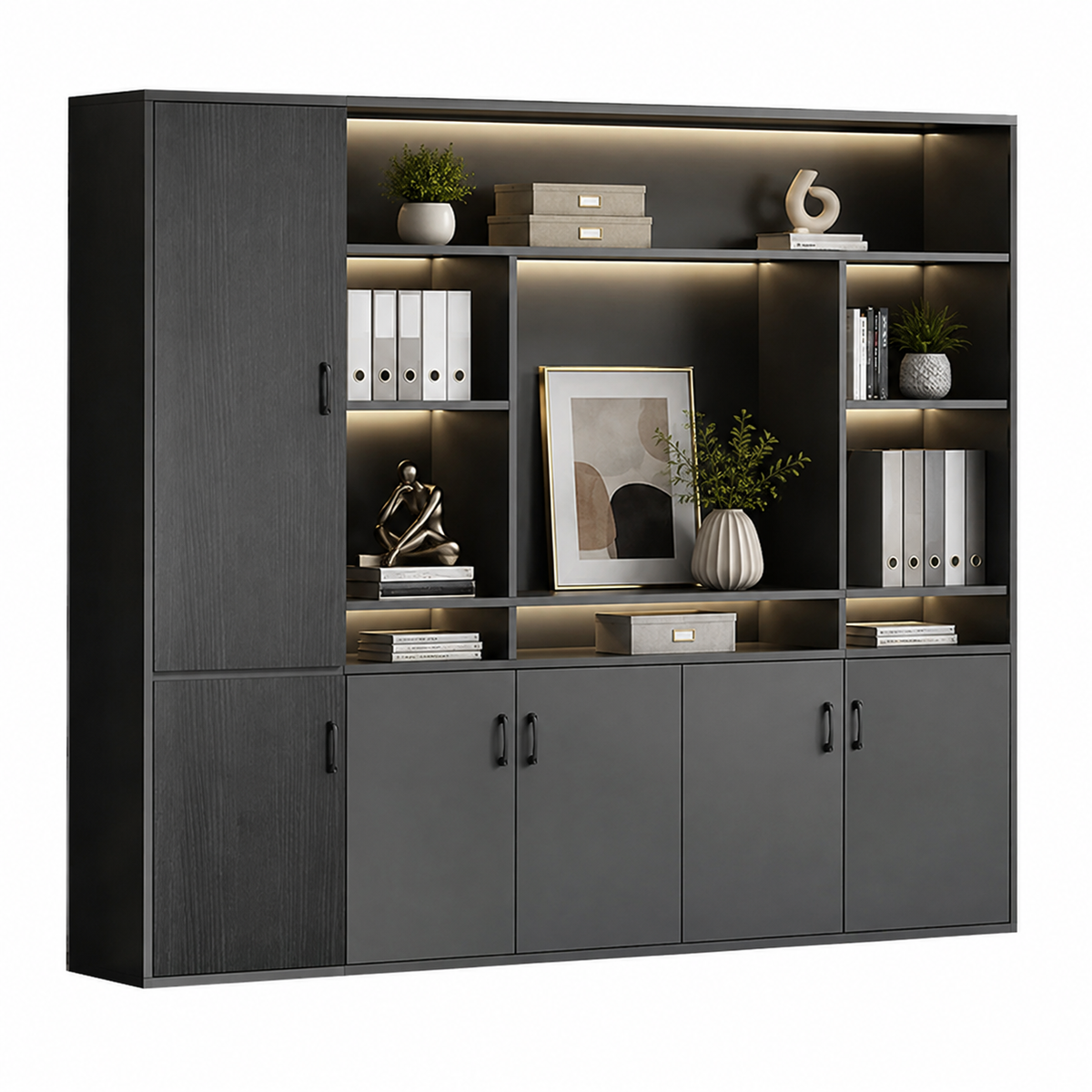 Executive Desk and File Cabinet Options with Lacquered Details