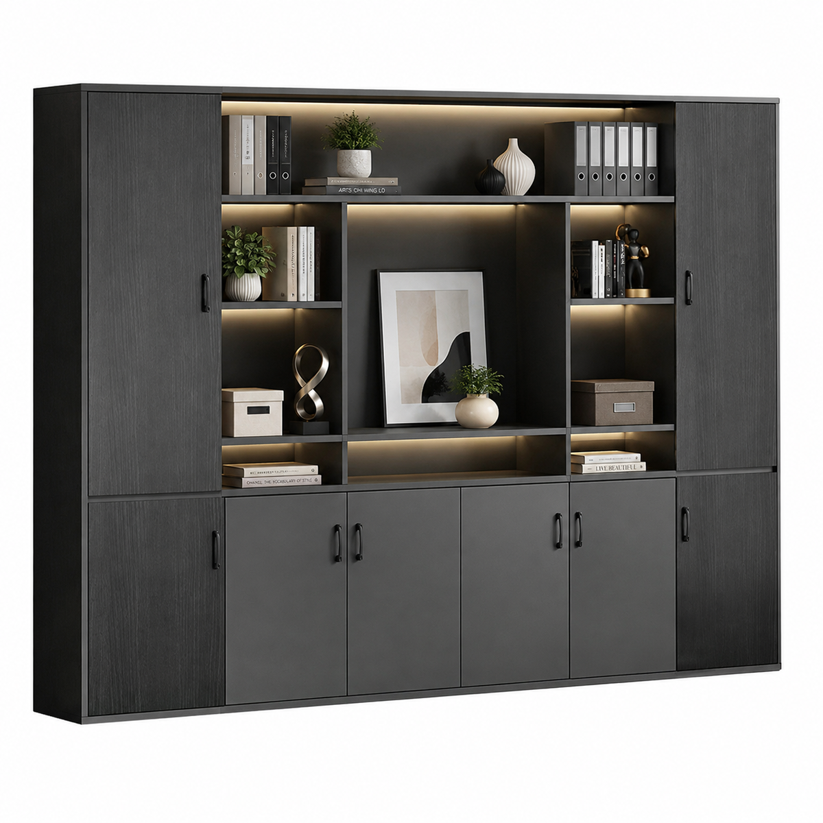 Executive Desk and File Cabinet Options with Lacquered Details