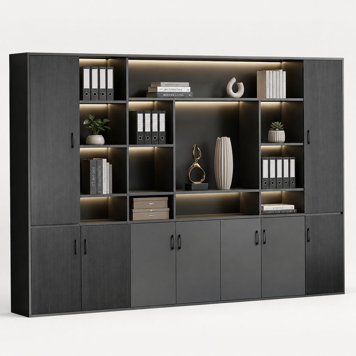 Executive Desk and File Cabinet Options with Lacquered Details