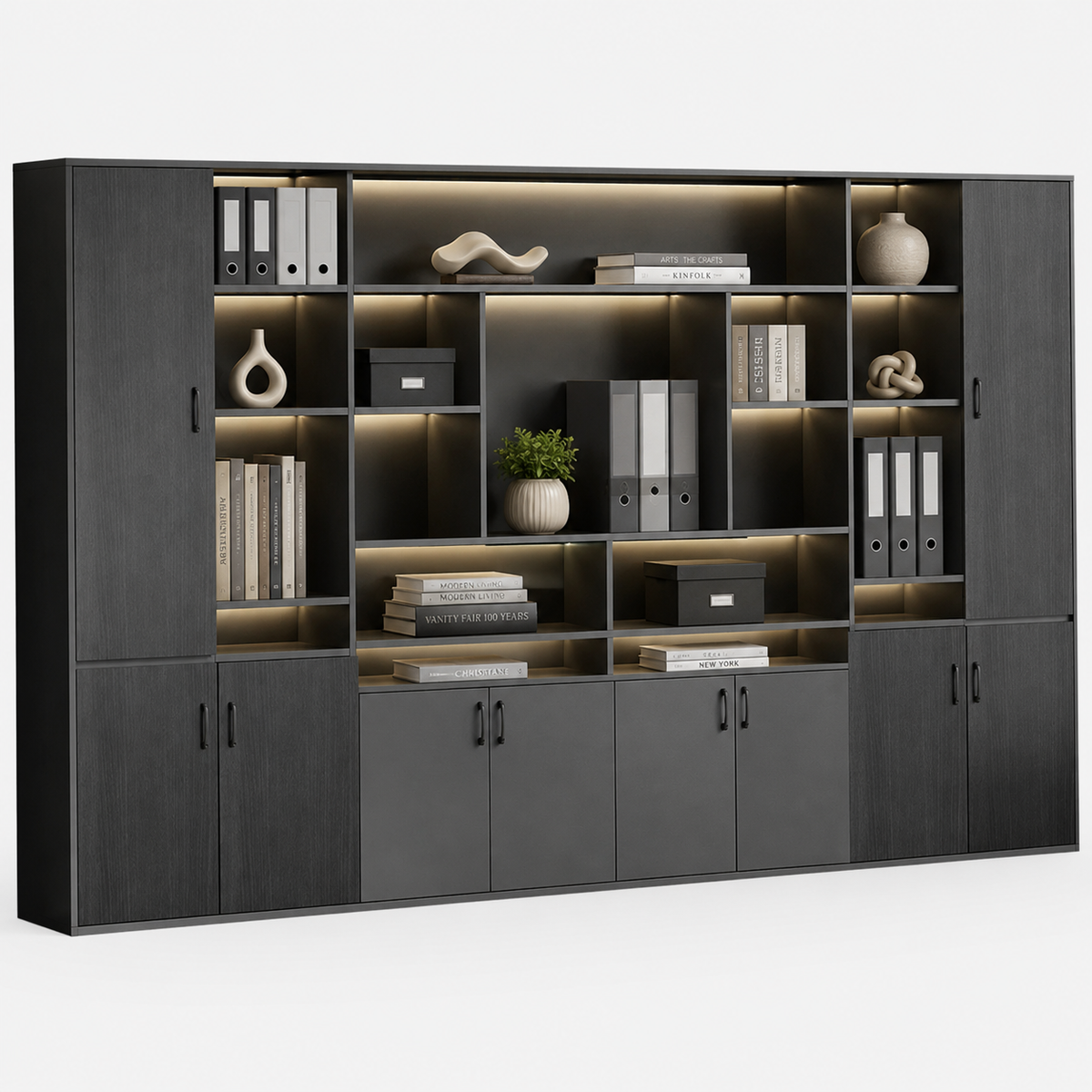 Executive Desk and File Cabinet Options with Lacquered Details