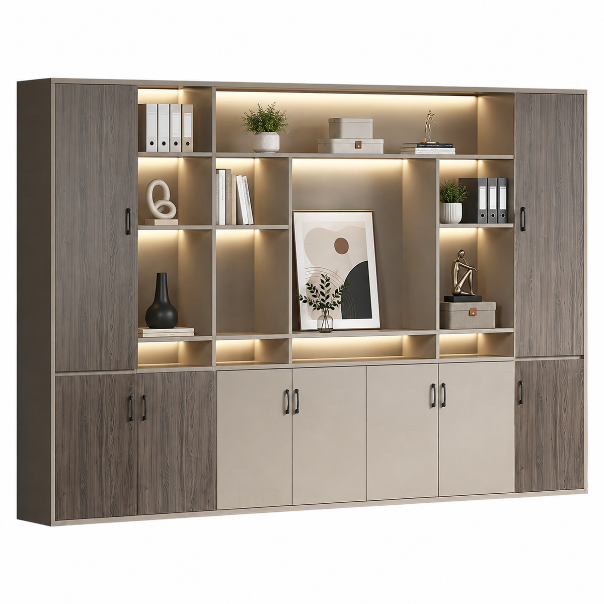 Executive Desk and File Cabinet Options with Lacquered Details