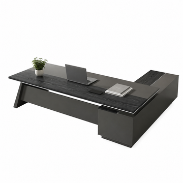 L-Shaped Executive Desk with Side Storage