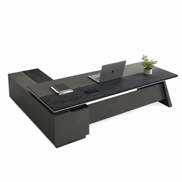 L-Shaped Executive Desk with Side Storage