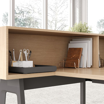 Detail of Desk End Storage Hutch for Office Supplies